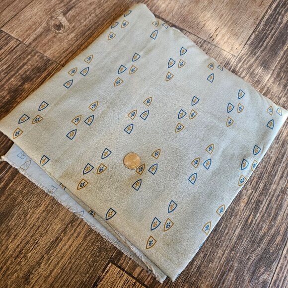 vintage Other - Vintage 50s 60s Blue-Gray Shield Fleur de Lis Woven Cotton Fabric 35"widex2.5yd